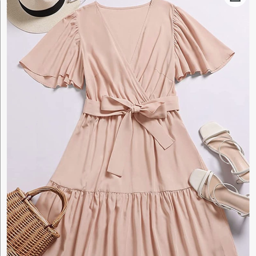 Summer V Neck Ruffle Dress